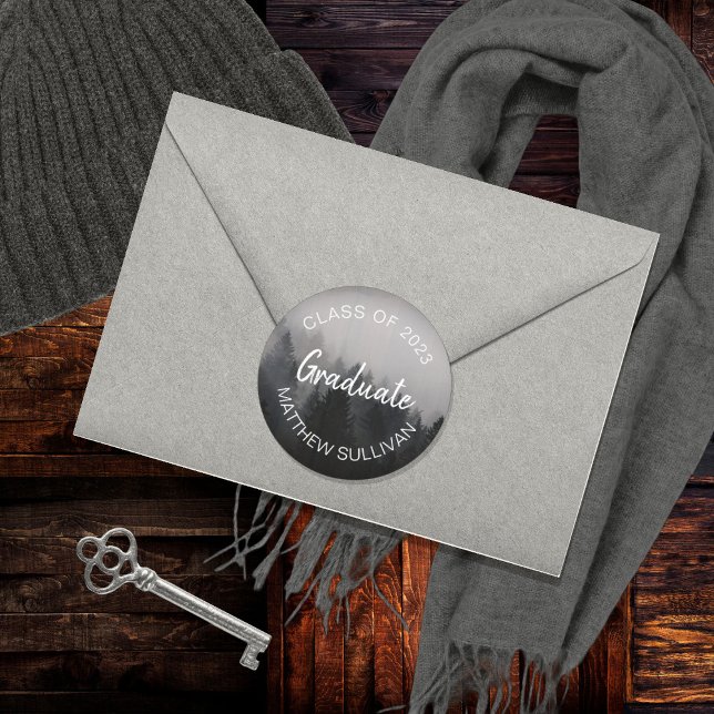 Adesivo Formando Rustic Woodsy Classe de 2023 | Nome (Criador carregado)