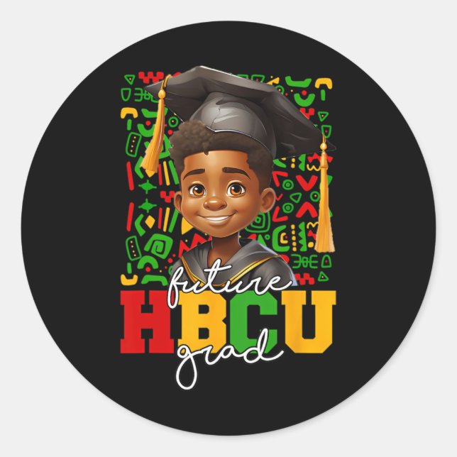 Adesivo Formandos Afro Black Boy Futuro Formando Hbcu (Frente)