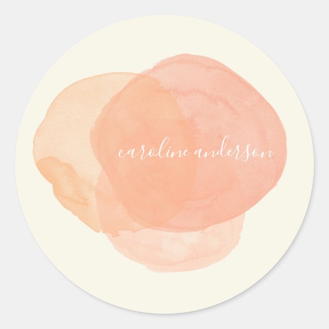 Adesivo Formas de Aquarela abstrato na Pêssego Personaliza (Frente)
