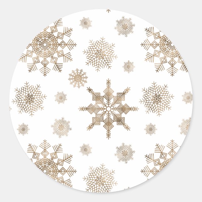Adesivo Formas de Floco de Neve Amarelo Dourado (Frente)