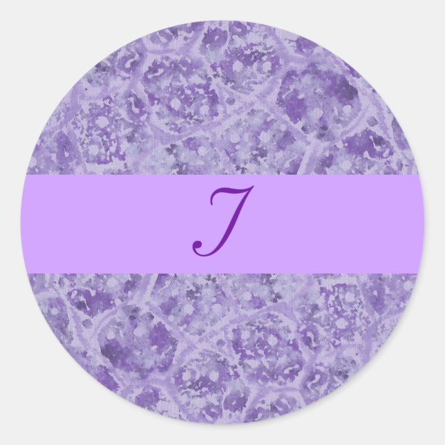 Adesivo Formas de selagem de monograma roxo (Frente)