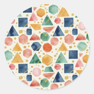 Adesivo Formas Geométricas Abstratas Modernas em Aquarela
