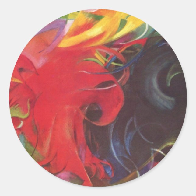 Adesivo Formas Lutadoras de Franz Marc, Arte Fino Vintage (Frente)