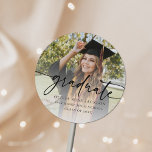 Adesivo Formatação de Fotos Casual Moderna Trendy<br><div class="desc">Tendy Modern Casual Photo Graduation Classic Round Sticker</div>