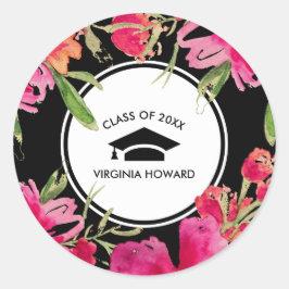 Adesivo Formatação Floral Preta Fuchsia