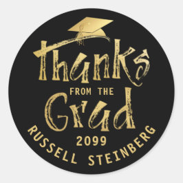 Adesivo Formatura AGRADECIMENTOS DA GRAD Pincelada Dourada