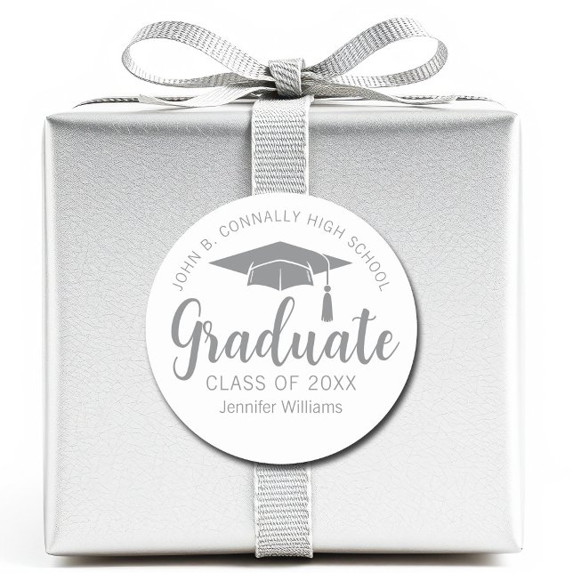 Adesivo Formatura Cinza Prata Chic Personalizada (Criador carregado)