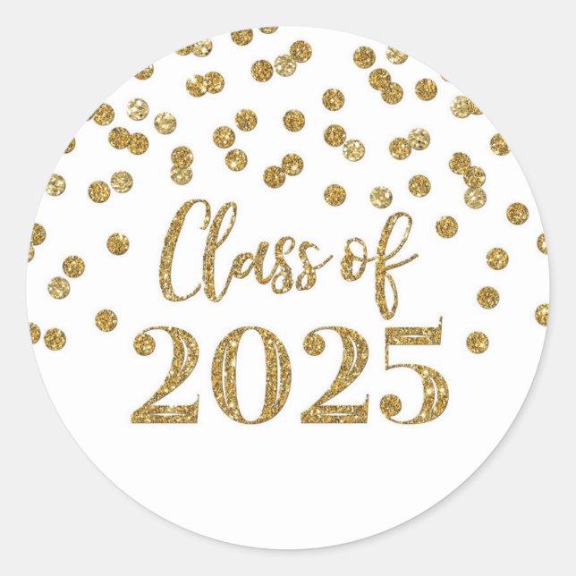 Adesivo Formatura com Confete Dourado 2025 (Frente)