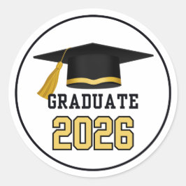 Adesivo Formatura da Turma de 2026 Argamassa Dourado e Pre