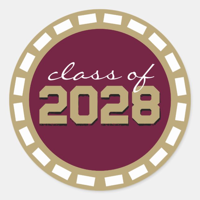 Adesivo Formatura de Faixa de Filme em Burgundy e Dourado  (Frente)