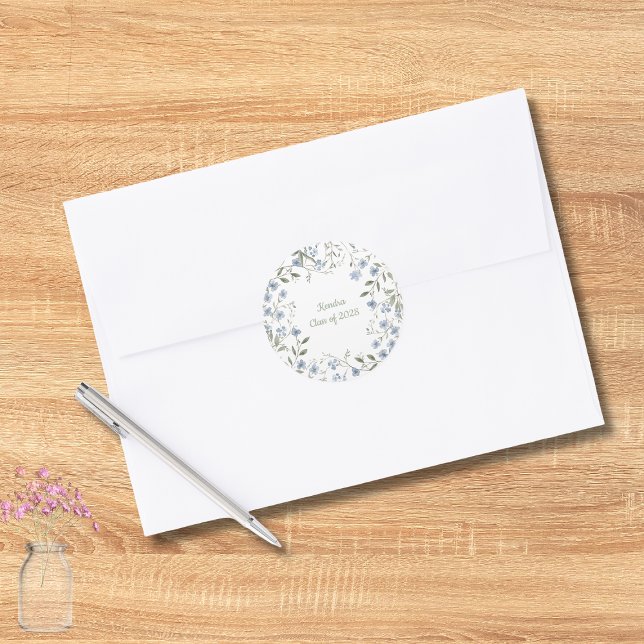 Adesivo Formatura de Flor Silvestre Azul (Criador carregado)