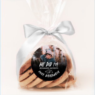 Adesivo Formatura Ele Fez Preto e Branco