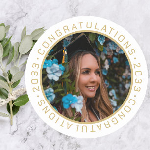 Adesivo Formatura Elegante Ouro Foto Personalizada