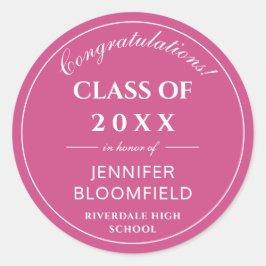 Adesivo Formatura Moderna Simples Rosa e Branco