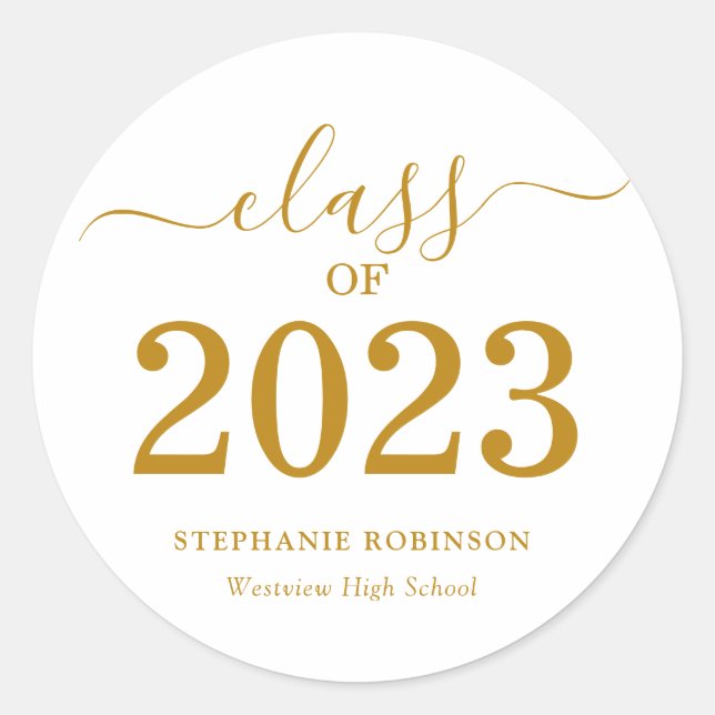 Adesivo Formatura Roteiro Dourado 2023  (Frente)
