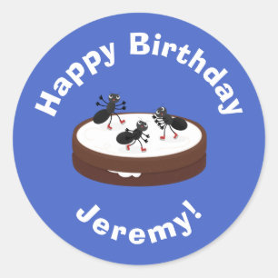 Adesivo Formigas felizes patinando em desenhos animados