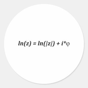 Adesivo Fórmula Matemática ln(z) = ln( z ) + i*j