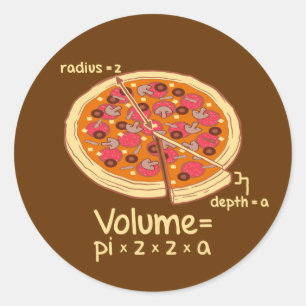 Adesivo Fórmula matemática = Pi*z*z*a do volume da pizza