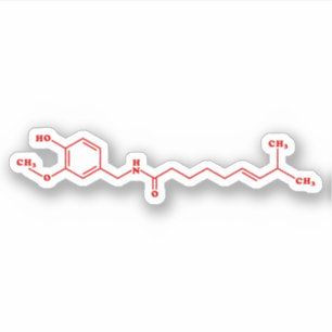 Adesivo Fórmula Química Molecular de Capsaicina