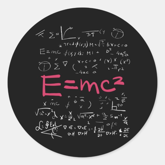 Adesivo Fórmulas de Física e Matemática EMC2 (Frente)