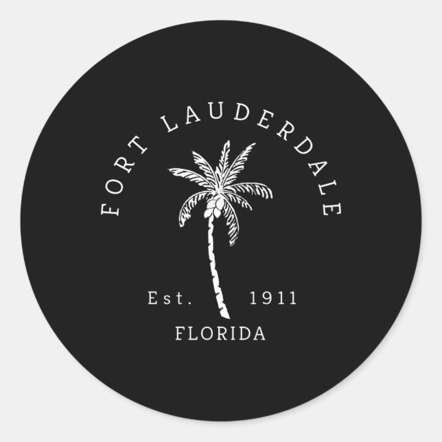 Adesivo Fort Lauderdale Fl Beach Novelty Palm Tree (Frente)