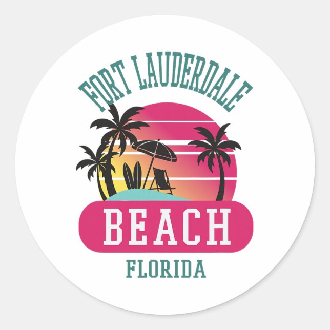 Adesivo Fort Lauderdale' Florida Beach Fl Men Women (Frente)