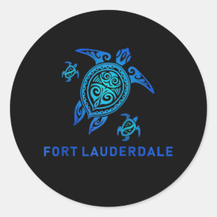 Adesivo Fort Lauderdale Florida Sea Blue Tribal Tartaruga