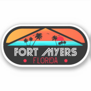 Adesivo Fort Myers Florida Beach - Retro vintage Souvenir