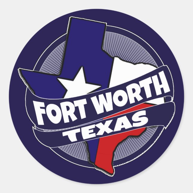 Adesivo Fort Worth Texas flag burst stickers (Frente)
