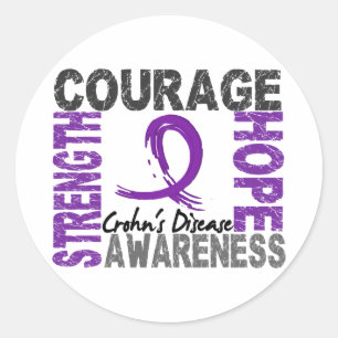 Adesivo Fortalecimento Coragem Esperança Doença de Crohn