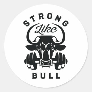 Adesivo Forte Como Um Bodybuilding Touro Poderoso 6