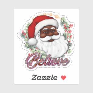 Adesivo Fortes Papais noeis Negros Melanin Chrismas Claus