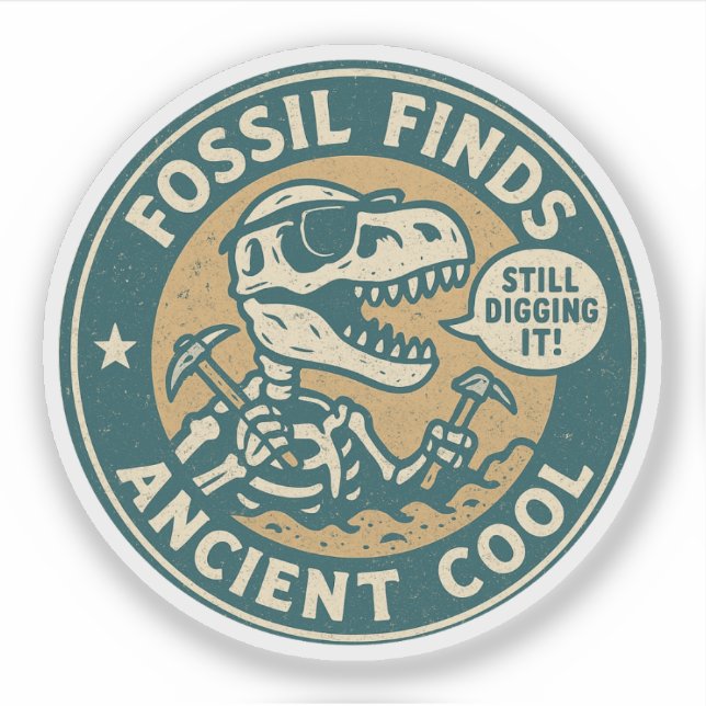 Adesivo Fóssil encontra a antiga arqueologia Legal T-Rex (Frente)