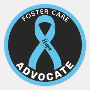 Adesivo Foster Care Advocate Ribbon Black Round Sticker