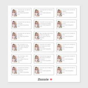 Adesivo Foto 18 Destinatários Individuais Obrigado Casamen