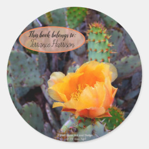 Adesivo Foto alaranjada da flor do cacto do opuntia da