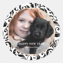 Foto bonita de Feliz ano novo preto e branco