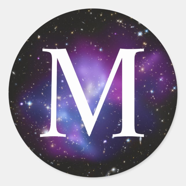 Adesivo Foto Clássica Monograma Celestial Roxa Espacial (Frente)