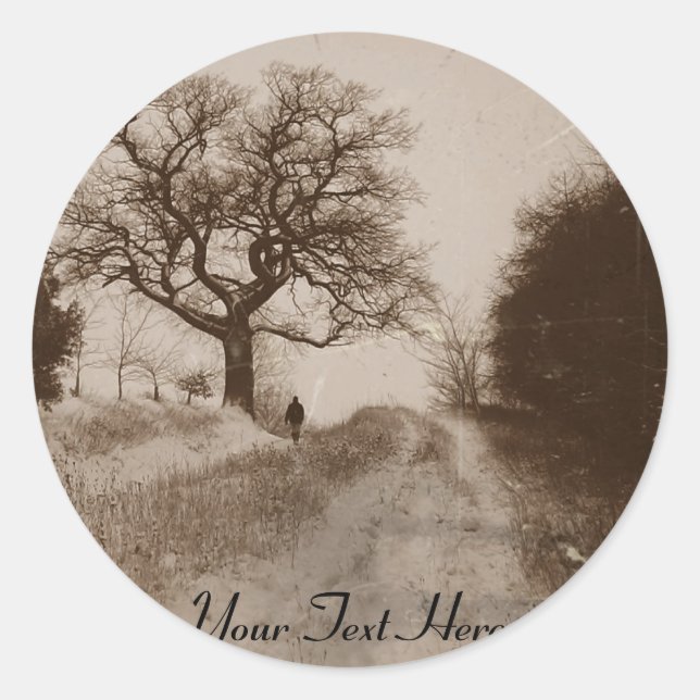 Adesivo foto da cena de neve atmosférica no inverno (Frente)