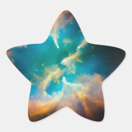 Adesivo Foto da esplêndida nebulosa celeste azul aqua