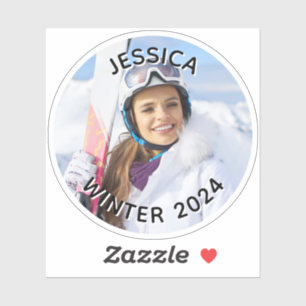 Adesivo Foto da Família de Texto Curva Preta e Branca