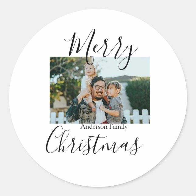 Adesivo Foto da família Feliz Natal, moderna e elegante ru (Frente)