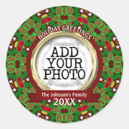 Adesivo Foto da família Green and Red Holiday Vibe