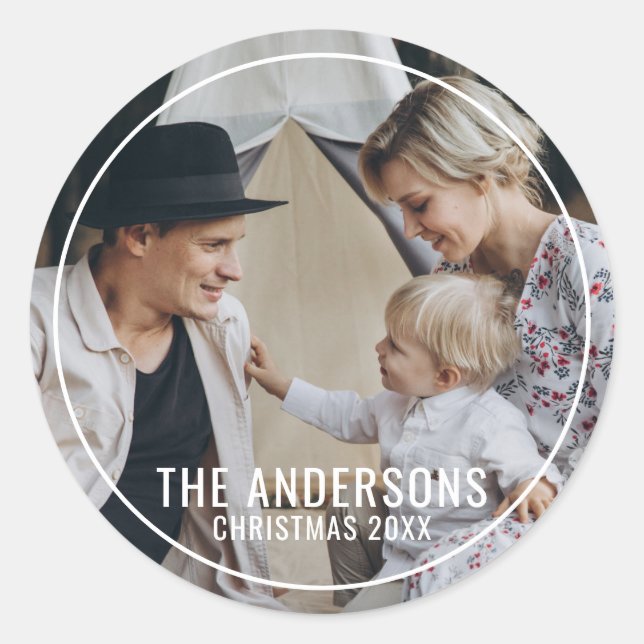 Adesivo Foto da família personalizada com nome da família (Frente)