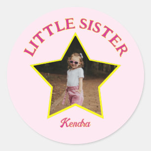 Adesivo Foto da Irmã Pequena na Estrela Personalizada