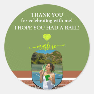 Adesivo Foto da Raquete de Pickleball Preppy para Festa de