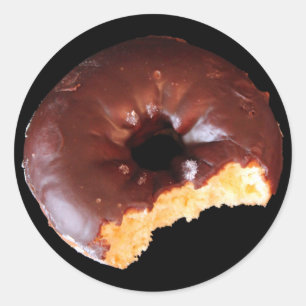 Adesivo Foto da rosquinha do amarelo do fosco do chocolate