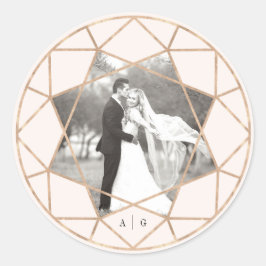 Adesivo Foto de Casamento Geométrico Chic Round Diamond