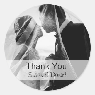Adesivo Foto de casamento Obrigado Sticker