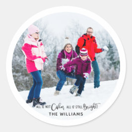 Adesivo Foto de família engraçada de Natal em círculo não 